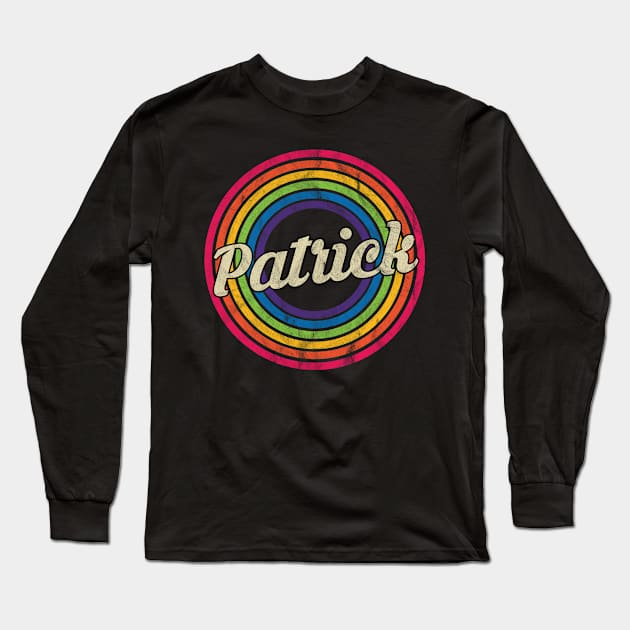 Patrick - Retro Rainbow Faded-Style Long Sleeve T-Shirt by MaydenArt